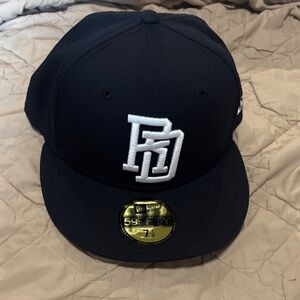 New Era Navy Fitted Cap with White Raised PD Logo